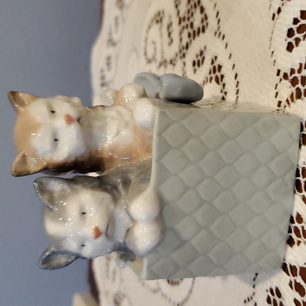 Nao Lladro 2 kitten in basket